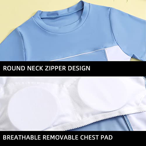 Image of Girls Swimsuits, Kids Two-Piece Rashguard Swim Set Bathing Suits Beach Shorts Swim Shirts Size 6-7,8,10-12,14-16