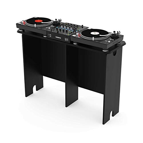 Glorious Mix Station Black – Para 2 tocadiscos o reproductores de CD de mesa y 1 mesa de mezclas de hasta 14 pulgadas de ancho, negro, Glorious DJ