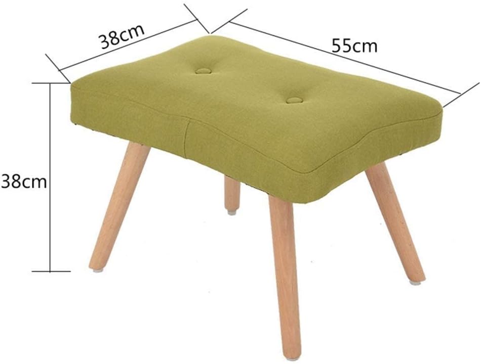 Solid Wood Seat Stool | Padded Footstool Sofa Ottoman Pedals | Nordic Dressing Stool Change Shoe Bench Bed End Stool (Color:Gray)