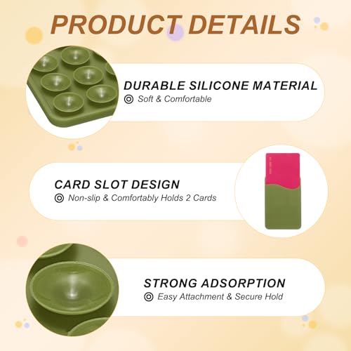 Soporte de tarjeta de silicona con ventosa uxcell para no perder tarjetas 3