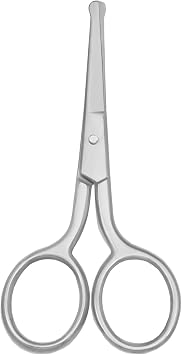 Safety Hair Scissors Stainless Steel Blunt Tip Scissor for Hair Cutting Professional Grooming for Eyebrows, Nose, Moustache, Beard