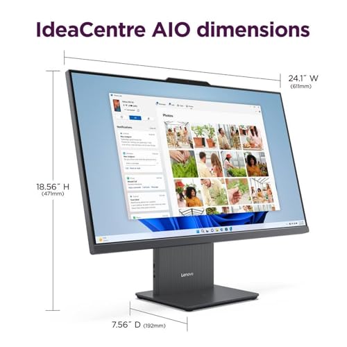 Image of Lenovo IdeaCentre 27 inch Touchscreen All-in-One Desktop Computer • 8-core Intel Core i5 Processor • 64GB DDR5 • 2TB SSD • Office 365 for The Web • Wireless KB&Mouse • Wireless Charging Base • Win 11