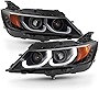 AKKON - Fits 2014-2020 Chevy Impala Sedan LED [Dual Tube] Halogen Type Projector Black Headlights Pair Driver + Passenger