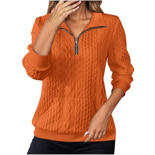 Sudadera mujer de cuello alto con media cremallera y diseño liso deportivo