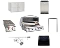 BLAZE BBQ Outdoor Package of 40” LTE Built-in Gas Grill, LTE Built-In Double Side Burner, 32” Door & Two Drawers Combo, 20” Refrigerator and Accessories (Grill Cover, Fridge Trim, and Rotisserie Kit)