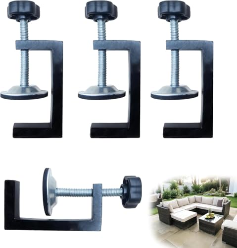 3 Inch Adjustable Patio Furniture Clips 4PCS Sectional Couch Connectors for Outdoor Rattan Wicker Furniture Sofa Section Clamps & Fasteners for Keeping Furniture Together