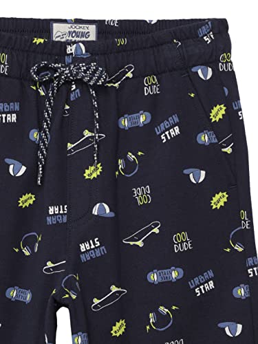 Image of Jockey CB03 Boys Super Combed Cotton French Terry Printed Shorts with Turn Up Hem Styling (Colors & Prints May Vary)