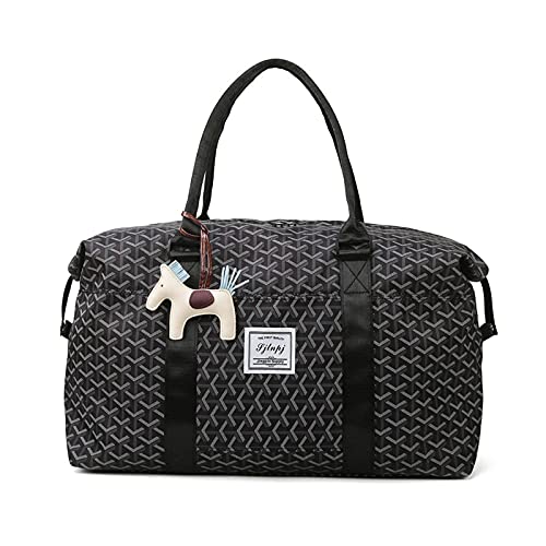 Bolsa Gimnasio Moda, Repelente De Agua Gran Capacidad, Bolsa Viaje para Deportes Separaci�n En Seco Y H�medo, Adecuada para Yoga, Introducci�n, Deportes Al Aire Libre (Black Gray/Large)