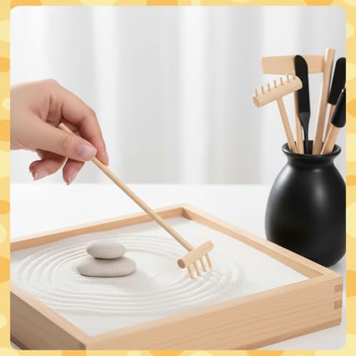 6 Piezas Mini Rastrillos Zen para Jardín de Arena miniatura 5