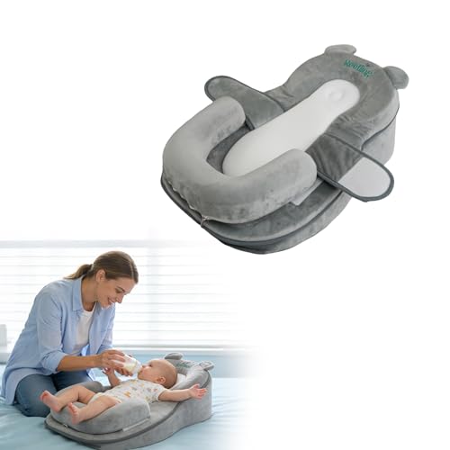 XFaa Rootling Baby Feeding Pillow, Anti Overflow Feeding