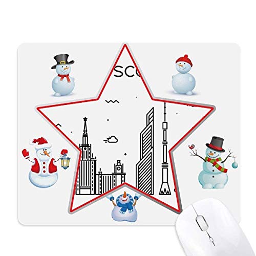 Tapis de souris Russia City Landmark avec motif bonhomme de neige