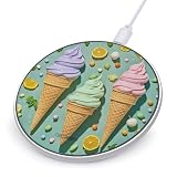 Many Colored Ice Cream Wireless Charger Portable Fast Charging Pad Lightweight Wireless Charging Station for Phone Slim Charge Mat for Travel Home Office Desk