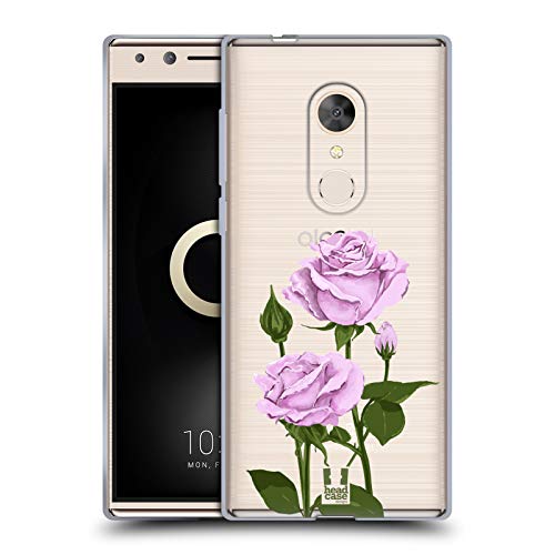 Head Hülle Designs Pf& Silber Rosen Und Wildblumen Soft Gel Huelle kompatibel mit Alcatel 5 (2018)