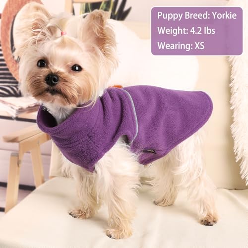 Image of Dog Clothes for Small Dogs Fleece Vest Dog Sweater Boy Girl, Warm Pullover Fleece Doggie Jacket, Winter Pet Ourfit Chihuahua Sweater - Yorkie Clothes (Purple, X-Small)