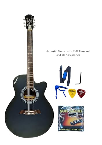 Image of Acoustic Guitar Starter Kit, 38-inch Guitar, Gig Bag, Strings, Picks,Dark Blue