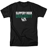 Slippery Rock University Official Stacked Unisex Adult T-Shirt, Black, Medium