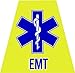 Lime/yellow EMT Fire Helmet Tetrahedron(tet) Decal/sticker