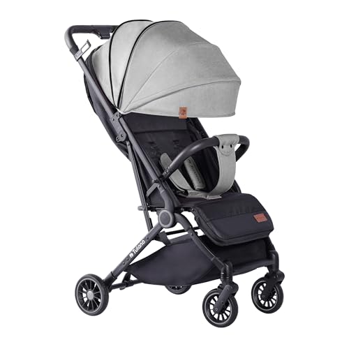 Tulano Milan 35 | Leichter und kompakter Buggy | Kinderwagen mit Liegefunktion | Verstellbare Rückenlehne | XXL-Sonnenverdeck | 5-Punkt-Gurt | PU-Räder | Inklusive Moskitonetz und Beindecke | Grau