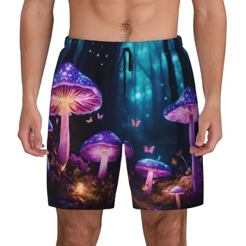 Short de bain pour homme vêtement de plage respirant léger imprimé champignon