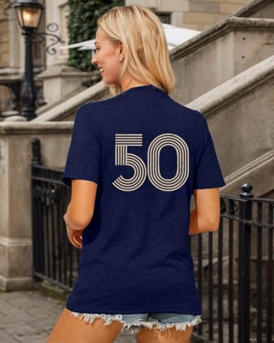 50th 60th Birthday Gift for Women Vintage 1975 1965 Tshirt Birthday Party Tee Graphic Short Sleeve Tops3