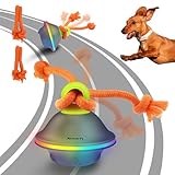 Xeuch Interactive Dog Toys, Automatic Moving and Rolling LED Light Up Dogs Ball with Rope, Motion-Activated Wicked Ball for Small Medium Pup, Stimulation Toy for Boredom Relief