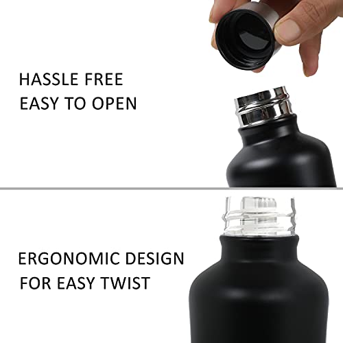 Image of Sizzle Lifestyle Stainless Steel Fridge Water Bottle (1000 ml x 1pc, Matt Black)