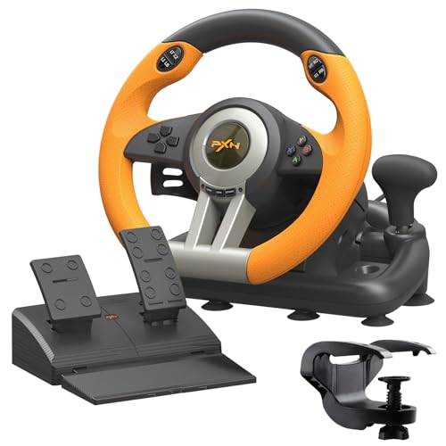 PXN PC Racing Wheel, V3 PRO 180 Degree Universal USB Car Sim Game Steering Wheel with Pedals for PC, Xbox One, Xbox Series S/X, PS3, PS4, Switch