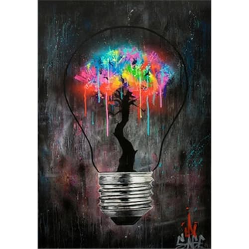 Images de rue abstraites Ampoule Graffiti YAJNILUCK pour raviver un mur blanc vide