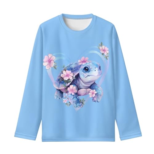 Image of Girls Long Sleeve T Shirt Cute Cartoon Crewneck Shirt for Kids 3-16Y Fall Winter Clothes