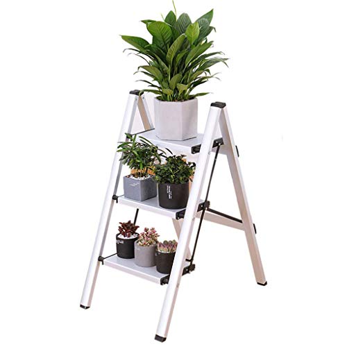 HAPPLiGNLY Home Step Stools,Step Stool | Stair Chair Seats | Portable Flower Rack | 3-Step Ladder Chair | Multifunctional Folding Chair | Fold up Library/Kitchen/Office Steps,A,C