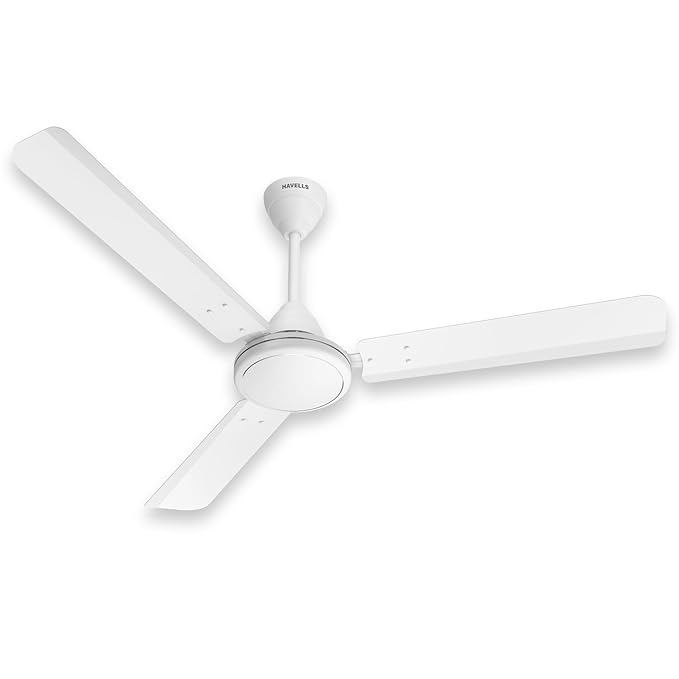 Havells Mozel XP 1200mm Ceiling Fan, Best in Class Base Fan with High Air Delivery, Energy Saving & 100% Pure Copper Motor | 2 Year Warranty | Matt White
