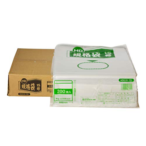 伊藤忠リーテイルリンク 紐無しHD規格袋 0.009mm 15号 200枚入x15パック