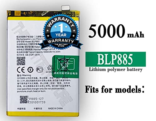 Image of THE BATTERY STORE Original BLP885 Battery for Oppo A76 CPH2375 Battery with 1 Year warrenty**** (PP200)