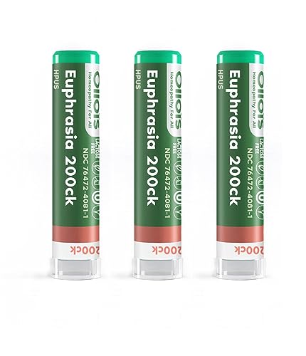 OLLOIS Euphrasia 200ck Organic, Lactose-Free, Vegan, Homeopathic Medicine, 80 Pellets (Pack of 3)