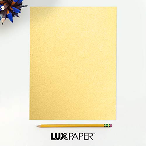 Luxpaper 8.5” X 11” Paper For Crafts And Printing In 80Lb. Gold Metallic, Scrapbook And Office Supplies, 50 Pack (Gold) #TOP5