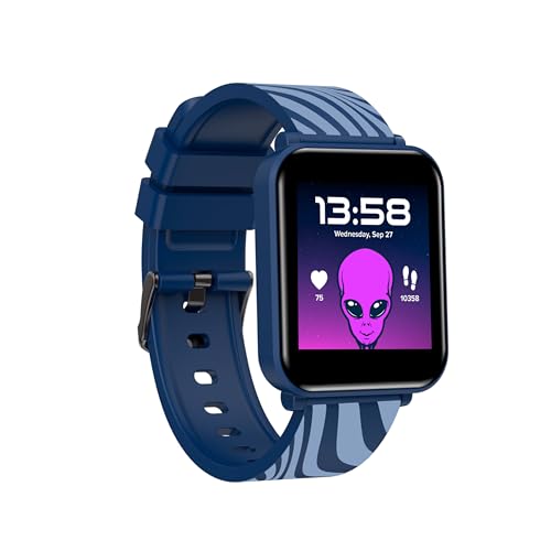 Canyon Montre Connectée Enfant Joyce KW-43 Dual Bluetooth avec Lecteur Musique, Appels et Notifications, Écran IPS 1,54", 25 Modes Sport, IP67, Bleu
