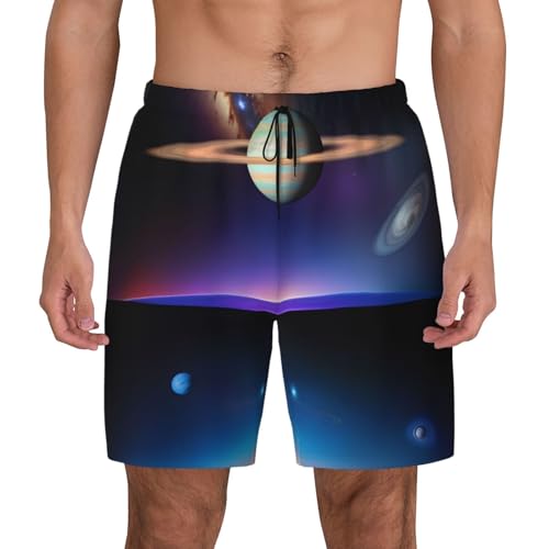 Bañador de playa antirozaduras para hombre con estampado Saturno