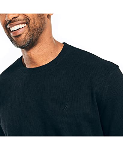 Nautica Men's Waffle Pajama Pant Set, True Black, L #TOP3