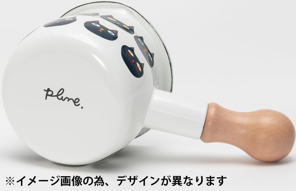 Toyohoro Plune. TYJ-726 Horope Milk Pan (Compatible with Gas Stoves and Induction Cookers), WT, White, Apples, W 7.7 x D 4.1 x H 3.5 inches (19.5 x 10.3 x 8.8 cm)
