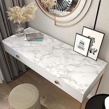 Image of Self Adhesive Waterproof Wallpaper for Kitchen Living Room Bed Room Furniture Makeover Cabinet Shelf Liner Tile Pattern Removable Contact Paper(Cloud Marble) (45x500 CM)