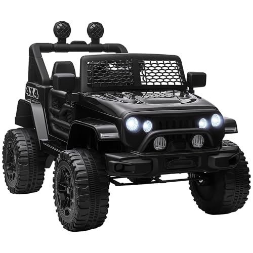 Aosom 12V Kids Ride On Truck with Parent Remote Control, Battery Powered Electric Car with Spring Suspension, Adjustable Speed, LED Lights and Horn,...