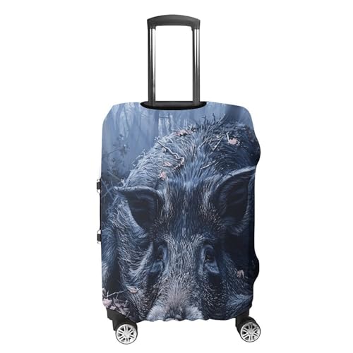 Travel Luggage Cover Elastic Suitcase Protector Anti-Scratch Washable Wild Boar on The Ground Luggage Sleeve Tsa Approved Carry on Covers Baggage Cover Fits 18-32 Inch Luggages4