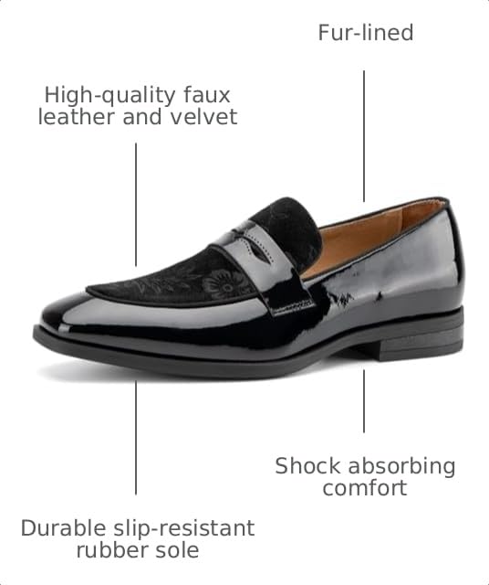 Image of JITAI Mens Velvet Loafers Dress Shoes Loafers for Men Tuxedo Suit Shoes