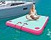 Wauffua Inflatable Floating Dock for Lakes, Thick and Extra Wide Lake Floats for Adults, Non-Slip Air Dock Platform with Portable Carrying Bag, Floating Platform Island for Pool Beach Ocean