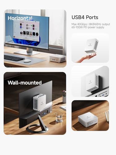 Image of MINISFORUM UM750L Slim Mini PC, AMD Ryzen 5 7545U Mini Computer(6C /12T, Up to 4.9GHz), 16GB LPDDR5 RAM & 512 PCIe 4.0 SSD, HDMI /DP /USB4, 4 x USB Type A,2.5G LAN,WIFI6E /BT5.3