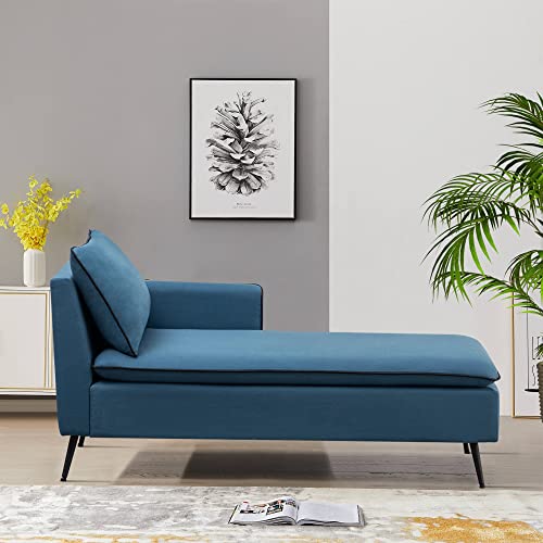 Shineboom Chaise Lounge Indoor,Lounge Chair For Bedroom Modern Upholstered Sofa Recliner Couch Lounge Chair With Arm For Sleeping For Living Room Bedroom Office (Blue) #TOP6