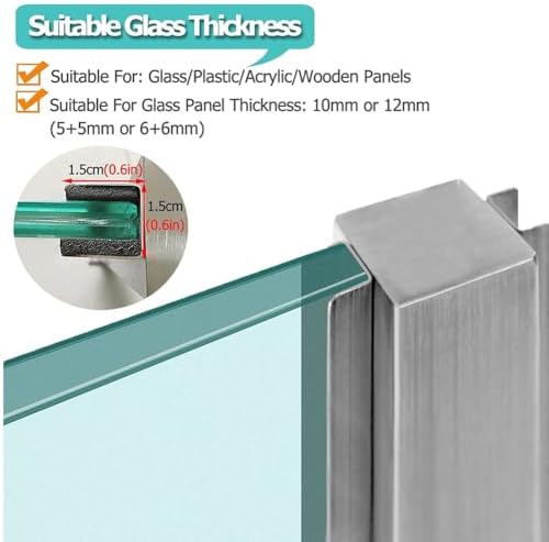 304 Stainless Steel Glass Balustrade Post System - Indoor & Outdoor Railing for Deck, Balcony, Attic, Staircase, Corner Post - 39.4 inch (100cm) Durable & Stylish Safety Solution