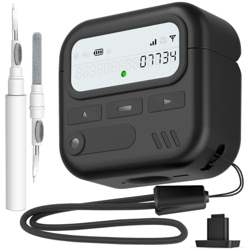 Image of for AirPods 4 Case with Safty Lock,Retro Inspired Pager Style (Black) | TPU & PC Dual Layer Protective Cover Accessories with Wrist Lanyard & Cleaner Pen for Apple AirPod 4th Generation Men Women