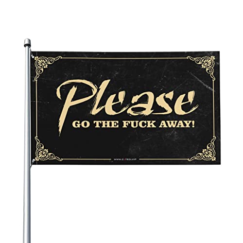 Drapeaux pour chambre Funny Please Go Away grand format 152 x 244 cm