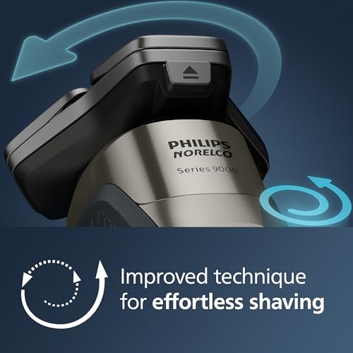 Image of Philips Norelco 9400 Rechargeable Wet /Dry Electric Shaver with SenseIQ and Comfort Glide Ring Technology, Battery Powered, Silver, S9502 /83